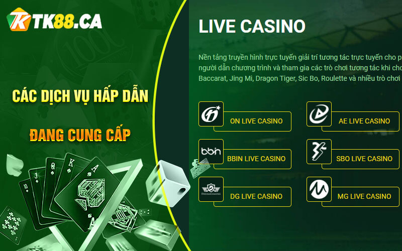 Các dịch vụ hấp dẫn đang cung cấp