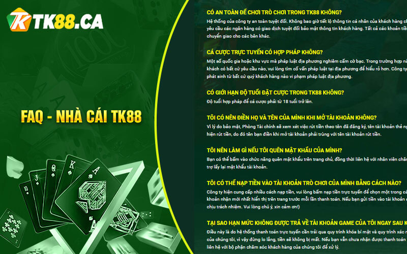 FAQ nhà cái tk88