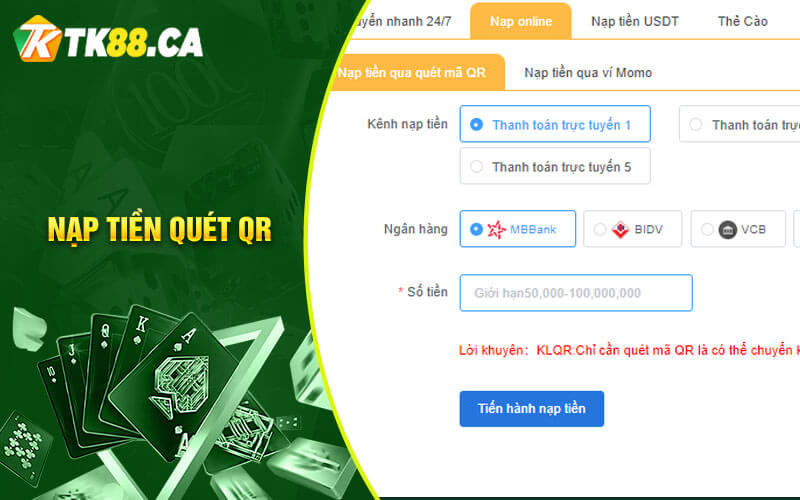 Nạp tiền quét QR